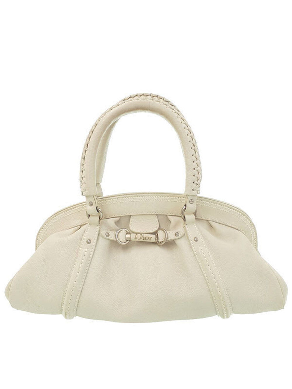 Christian Dior leather My Dior bag braided top Handle White